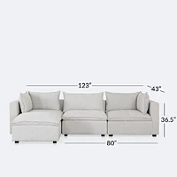 Stratus Cloud 4 Piece Sectional - Perlie Cream