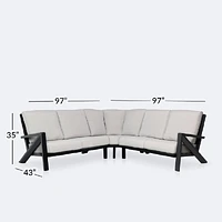 Eros Sectional - Black Frame, Sand Cushions