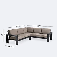 Shoreline Sectional - Black Frame, Cast Shale Cushions