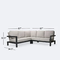 Troy Sectional - Black Frame