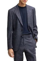 Slim-Fit Suit Jacket Patterned Stretch Fabric