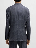 Slim-Fit Suit Jacket Patterned Stretch Fabric