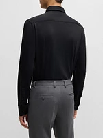 Slim-Fit Shirt Textured Performance-Stretch Jersey