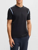 Stretch-Cotton T-Shirt with Tape Trims