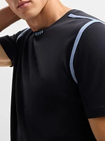 Stretch-Cotton T-Shirt with Tape Trims