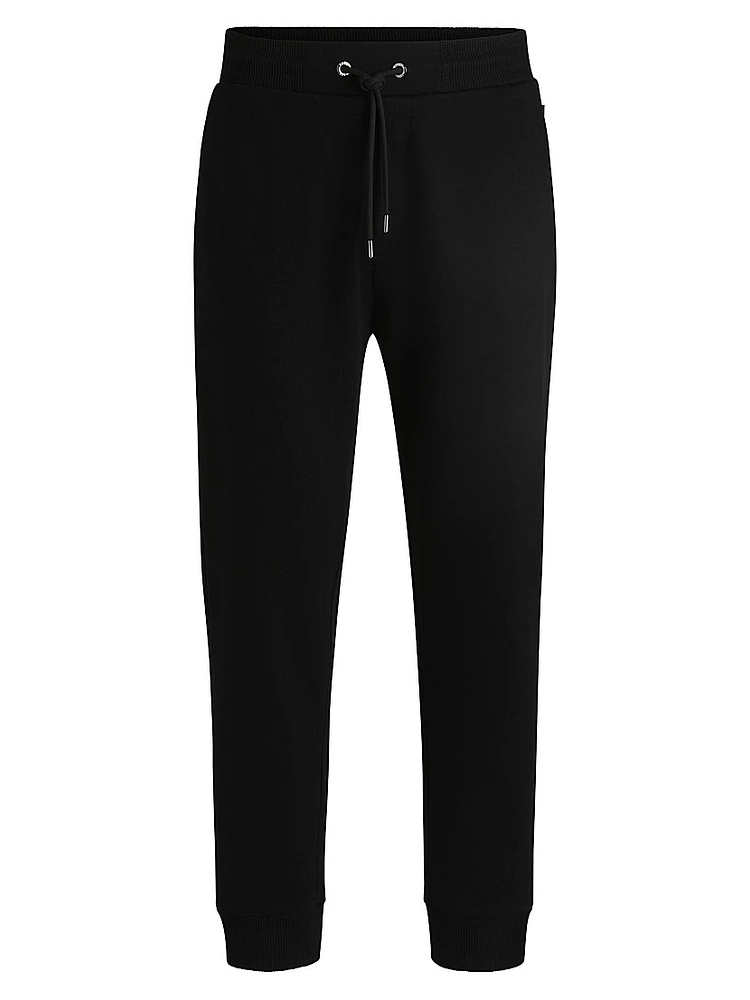 Mercerized Cotton Tracksuit Bottoms with Stripe Waistband