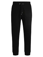 Mercerized Cotton Tracksuit Bottoms with Stripe Waistband
