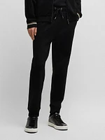 Mercerized Cotton Tracksuit Bottoms with Stripe Waistband