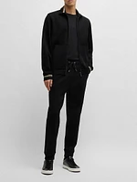 Mercerized Cotton Tracksuit Bottoms with Stripe Waistband