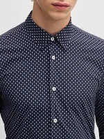Slim-Fit Shirt Geometric-Print Performance-Stretch Fabric