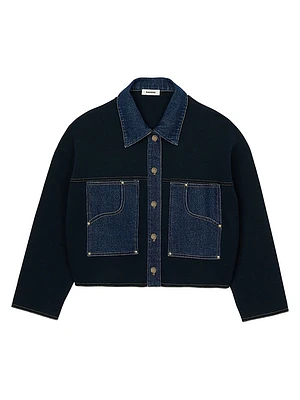 Denim Detail Cardigan