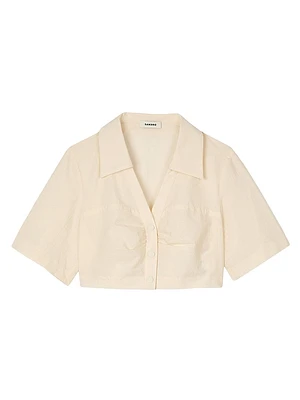Cropped Gathered Shirt