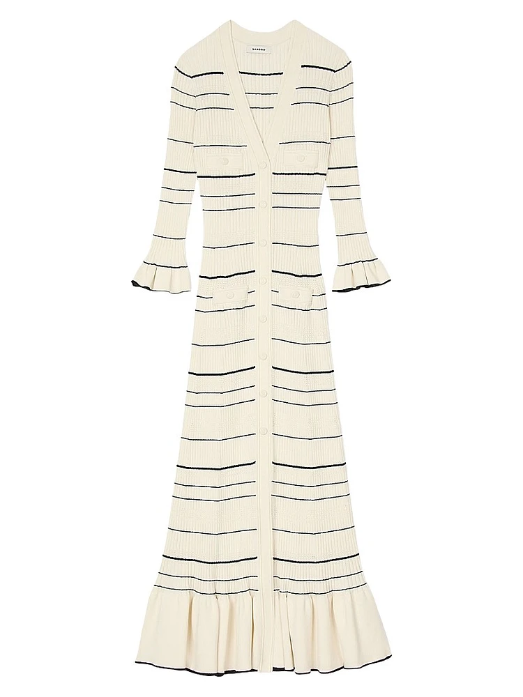 Stripy Knit Midi Dress