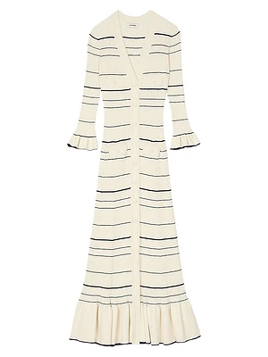 Stripy Knit Midi Dress