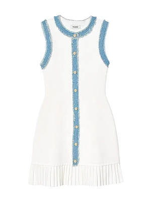 Mini Knit Dress with Ruffle