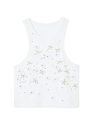 Beaded and Rhinestone Tank Top