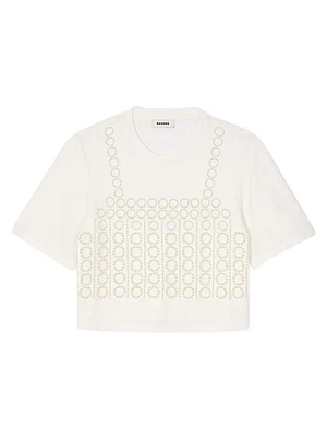 Beaded Cropped T-Shirt