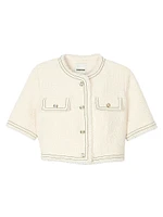 Short-Sleeved Tweed Jacket