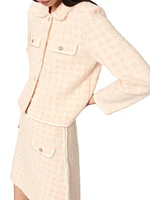Tweed-Effect Knit Jacket
