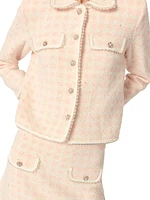 Tweed-Effect Knit Jacket