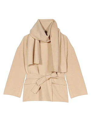 Double-Faced Coat with Scarf