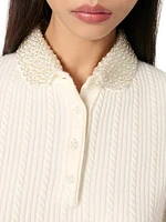Jewellery Collar Knit Polo Short Sleeve Shirt