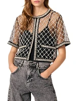 Embroidered Tulle Top
