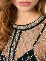 Embroidered Tulle Top