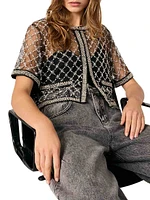 Embroidered Tulle Top