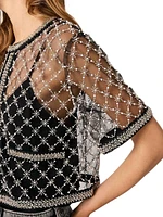 Embroidered Tulle Top