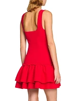 Mini Knit Dress with Ruffles