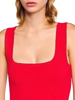 Mini Knit Dress with Ruffles