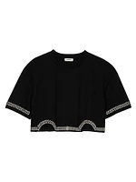 Rhinestone Cropped T-Shirt