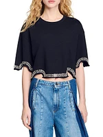 Rhinestone Cropped T-Shirt