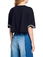 Rhinestone Cropped T-Shirt