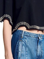 Rhinestone Cropped T-Shirt