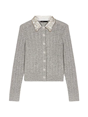 Cardigan with Jewellery Collar