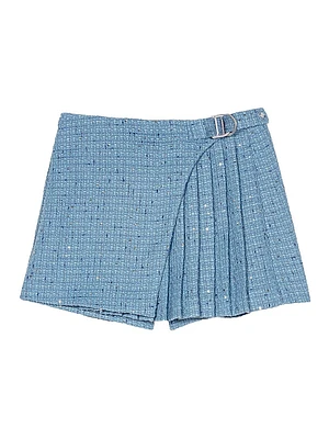 Pleated Tweed Skort