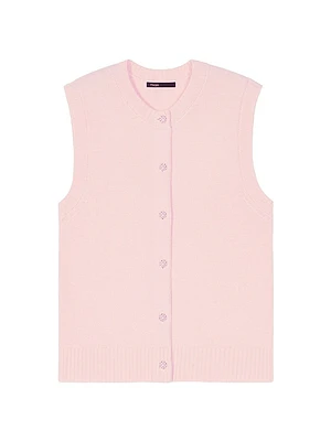 Sleeveless Wool Cardigan