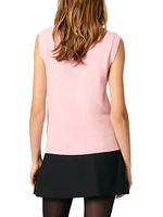 Sleeveless Wool Cardigan
