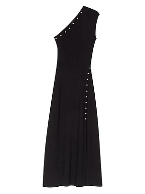 Asymmetric Knit Maxi Dress