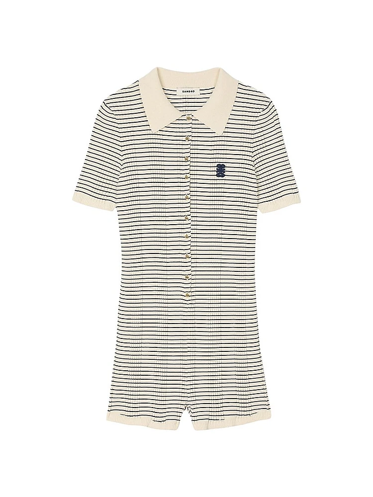 Striped Knit Playsuit