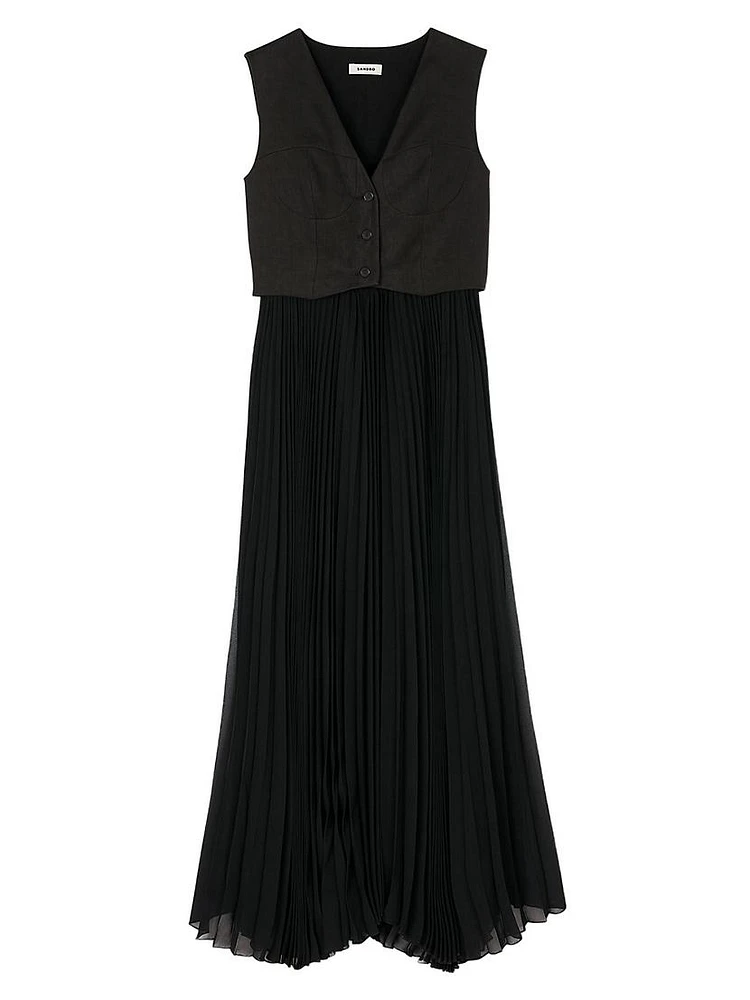 Pleated Maxi Dress