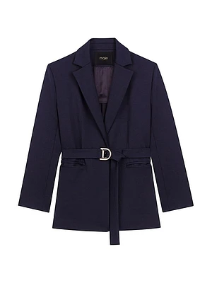 Suit Jacket with Pleated Back