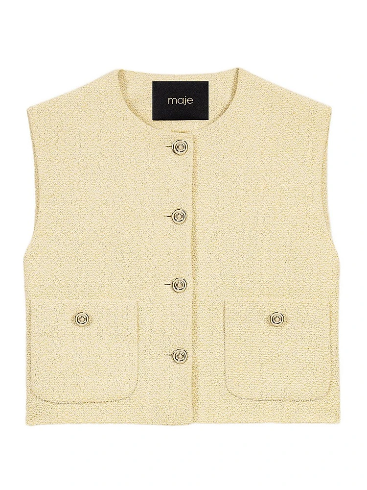 Tweed Sleeveless Jacket