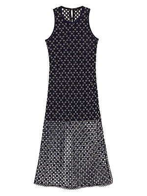Beaded Crochet Maxi Dress