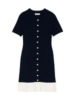 Mini Knit Dress with Ruffle