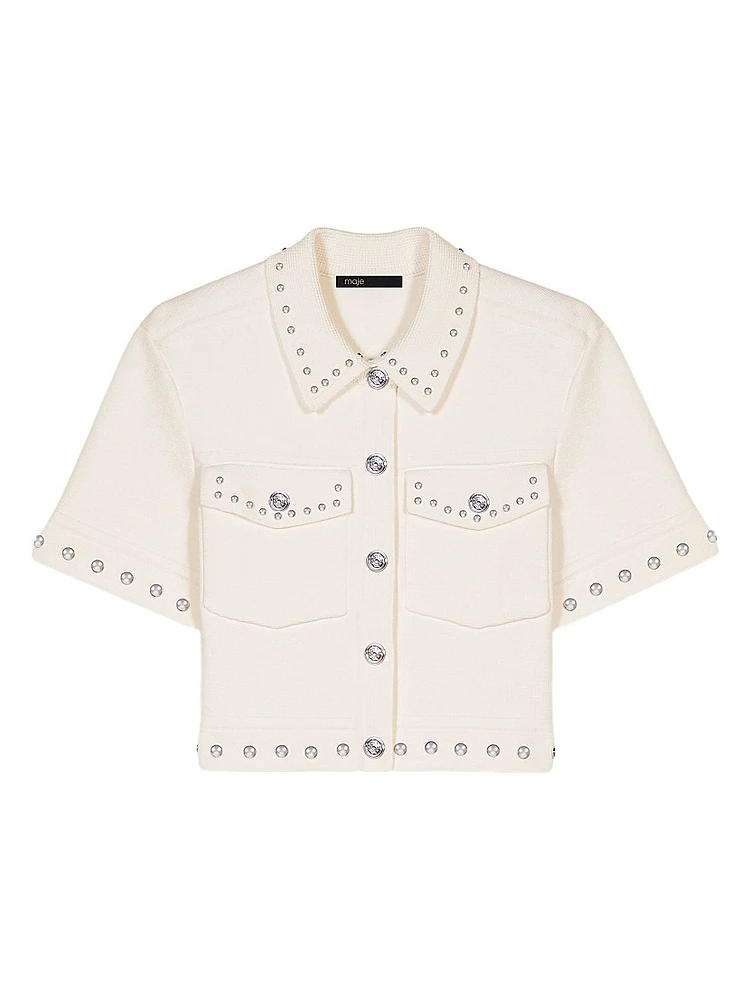 Studded Cropped Cardigan