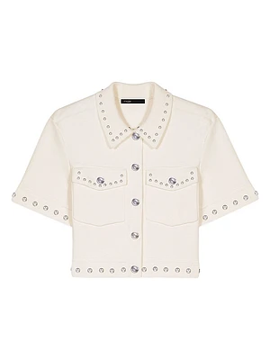 Studded Cropped Cardigan