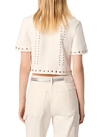 Studded Cropped Cardigan